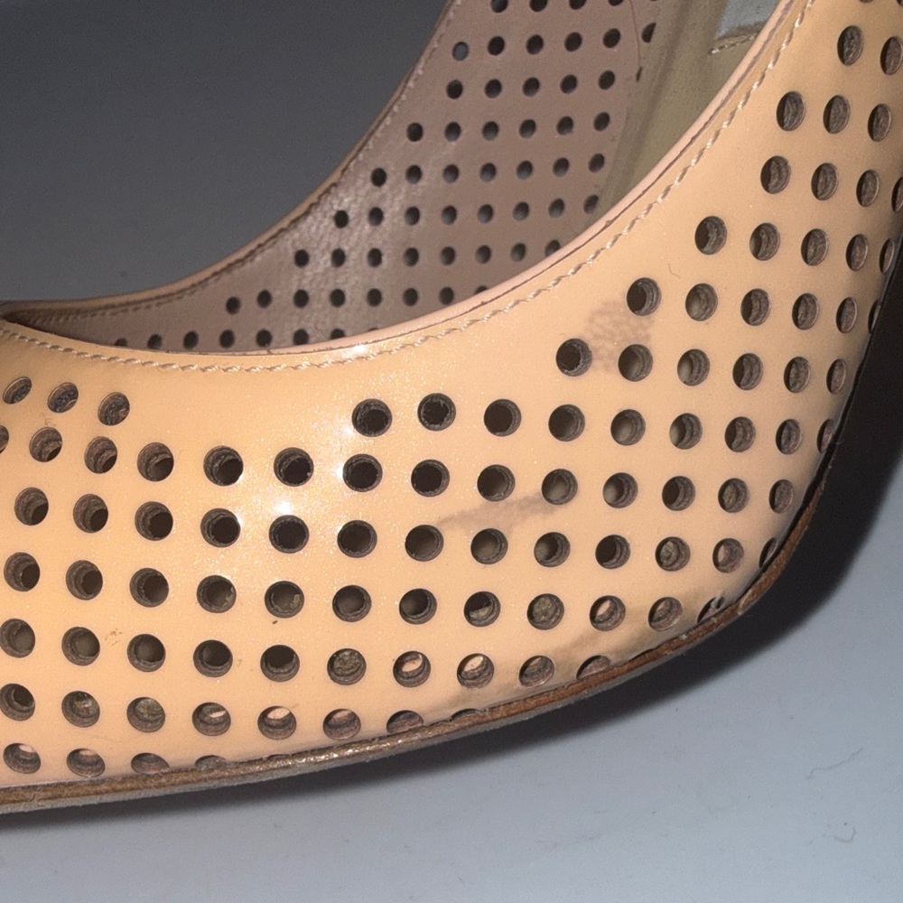 Jimmy Choo Perforated Nude Heels - Picture 16 of 16